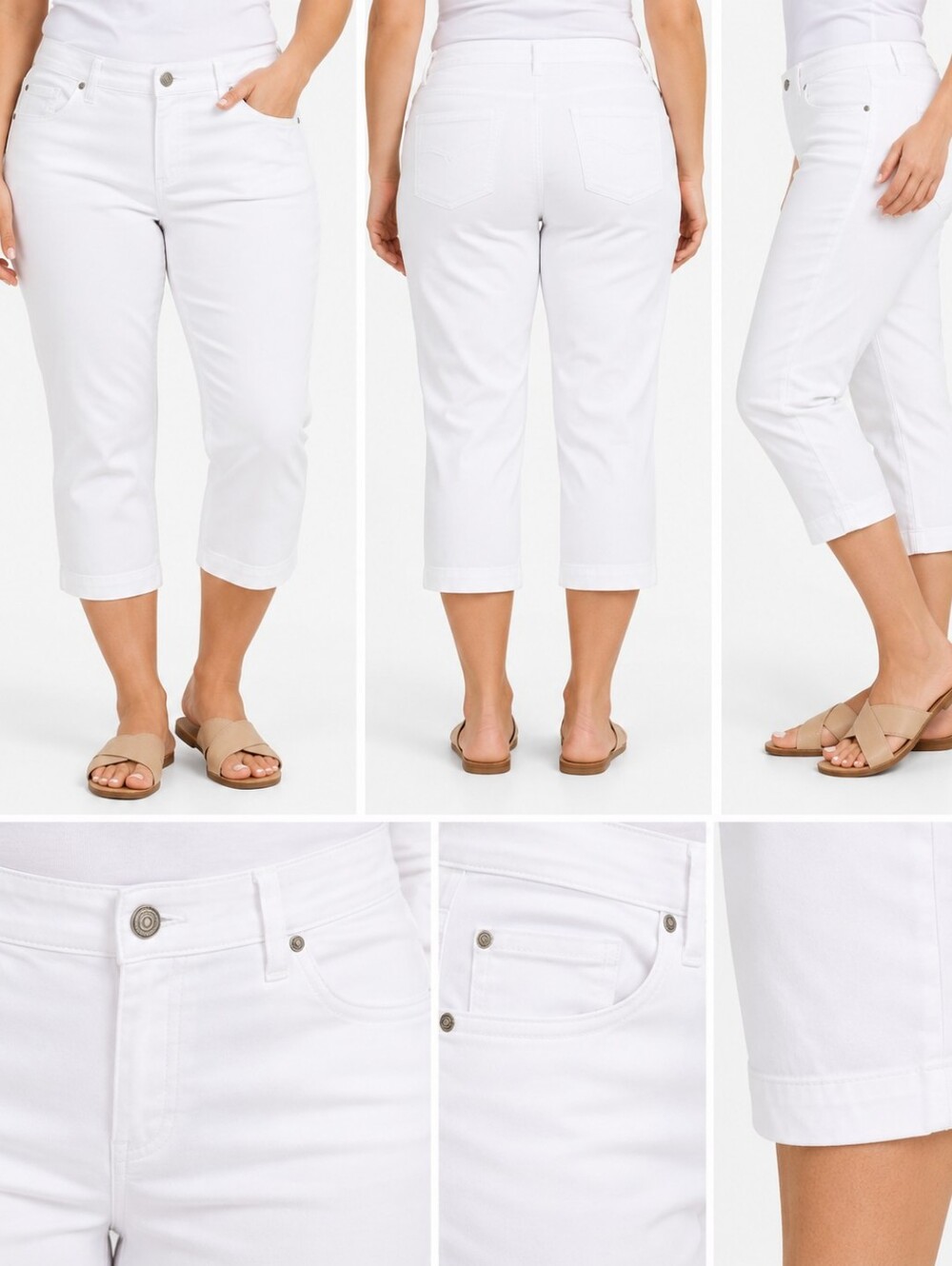 Croft & Barrow Stretch White Capri Pants Size 16 - Picture 1 of 4